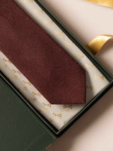 Burgundy Solid Wool Necktie - TOSSIDO