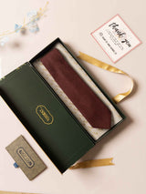 Burgundy Solid Wool Necktie - TOSSIDO