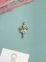 Champagne Crystal Tutu Ballerina Brooch - TOSSIDO