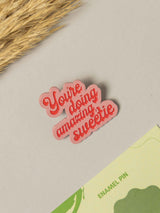 Cheer Up Typography Enamel Pin
