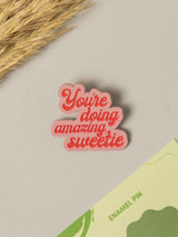 Cheer Up Typography Enamel Pin