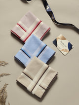 Classic Multi Tone Windowpane Check Cotton Handkerchief Set - TOSSIDO