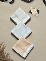 Classic Pastel Windowpane Check Cotton Handkerchief Set - TOSSIDO