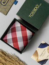 Classic Red Checkered Necktie - TOSSIDO