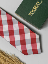 Classic Red Checkered Necktie - TOSSIDO