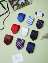 Classic Solids & Motifs Woven Neckties – 9 Piece Gift Set - TOSSIDO