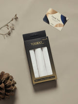 Classic White Textured Cotton Handkerchief Set - TOSSIDO
