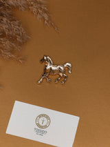 Copper Enamel Saddled Horse Brooch - TOSSIDO