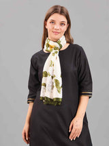 Cream Floral Printed Stole - TOSSIDO
