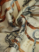 Cream Horse Pocket Square - TOSSIDO