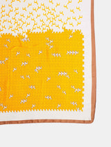 Cream & Yellow Horse Printed Stole - TOSSIDO