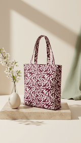 Crimson Calligraphy Tote - TOSSIDO
