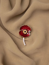 Crimson Poppy Brooch