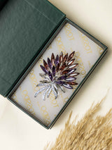 Crystal Feather Burst Brooch - TOSSIDO