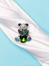 Crystal Panda Brooch