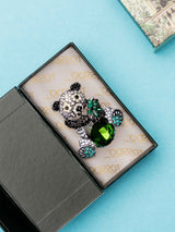 Crystal Panda Brooch