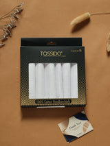 Daily Use White Cotton Handkerchief Set - TOSSIDO