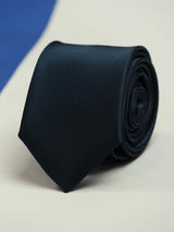 Dark Blue Solid Skinny Necktie - TOSSIDO