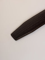 Dark Brown Crocodile Textured No-Hole Men's Belt - TOSSIDO