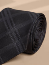 Dark Grey Check Micro Fiber Necktie - TOSSIDO