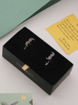 Dark Grey Moustache Cufflinks - TOSSIDO