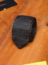 Dark Grey Solid Knitted Necktie - TOSSIDO