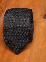 Dark Grey Solid Knitted Necktie - TOSSIDO