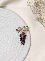 Dark Purple Grapes Brooch - TOSSIDO