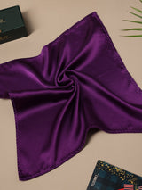 Dark Purple Solid Silk Pocket Square - TOSSIDO