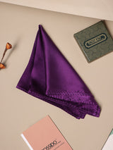 Dark Purple Solid Silk Pocket Square - TOSSIDO