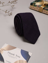 Deep Wine Solid Wool Necktie - TOSSIDO