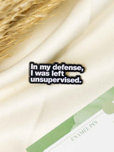 Defensive Typography Enamel Pin