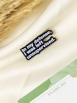 Defensive Typography Enamel Pin