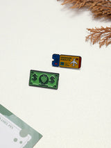 Dollar Bill & Adventure Awaits Ticket Enamel Pin Set of 2 - TOSSIDO