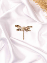 Emerald Dragonfly Crystal Brooch