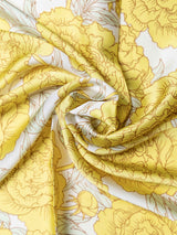 Emerald Green Floral Printed Satin Neckerchief - TOSSIDO