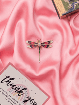 Enamel Dragonfly Pearl Brooch