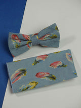 Feather Fall Bowtie & Pocket Square Set - TOSSIDO