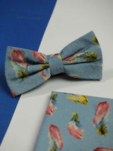 Feather Fall Bowtie & Pocket Square Set - TOSSIDO