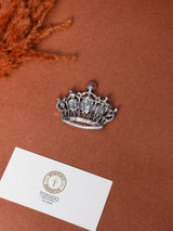 Wine Crystal Crown Brooch