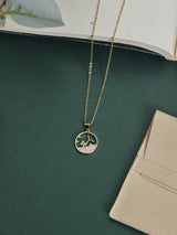 Gold Whale Tail Ring Pendant Necklace - TOSSIDO
