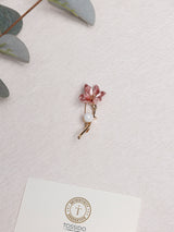 Dusky Pink Blossom Pearl Brooch