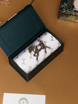 Antique Gold Crystal Saddle Horse Brooch