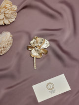 Lavender Enamel Iris Brooch