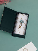 Icy Blue Blossom Pearl Brooch