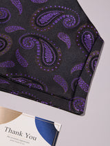 Black & Purple Paisley Woven Ascot & Pocket Square