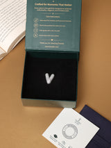 Silver Initial V Slider Pendant