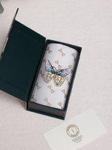 Blue Glitter Baguette Butterfly Brooch