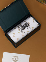 Silver Engraved Running Horse Brooch