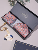 Silver Feather Woven Ascot & Pocket Square